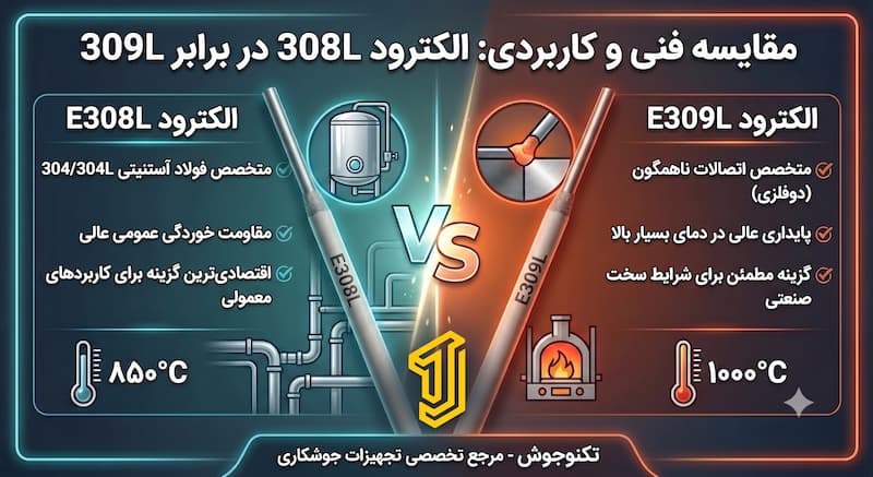 تفاوت الکترود 308 و 309