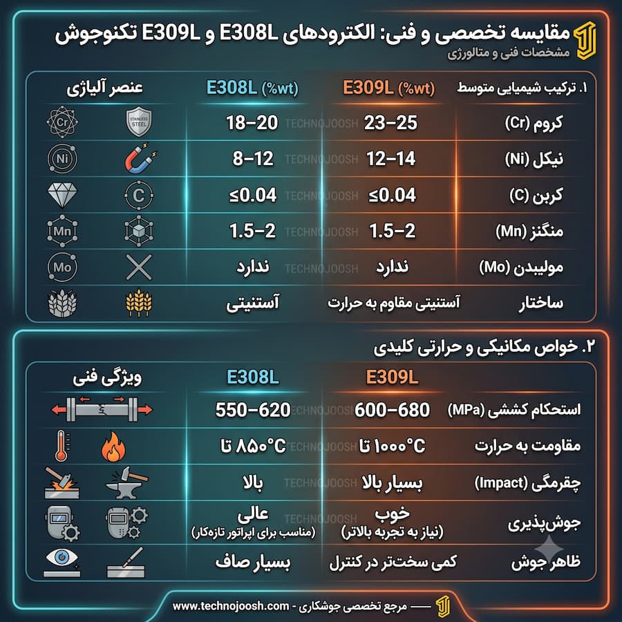 جدول تفاوت های 308 و 309