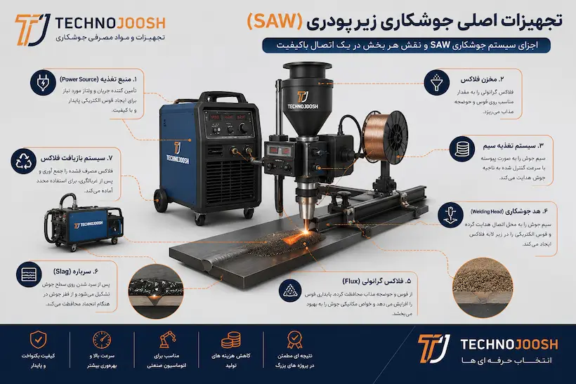 تجهیزات اصلی جوشکاری زیرپودری