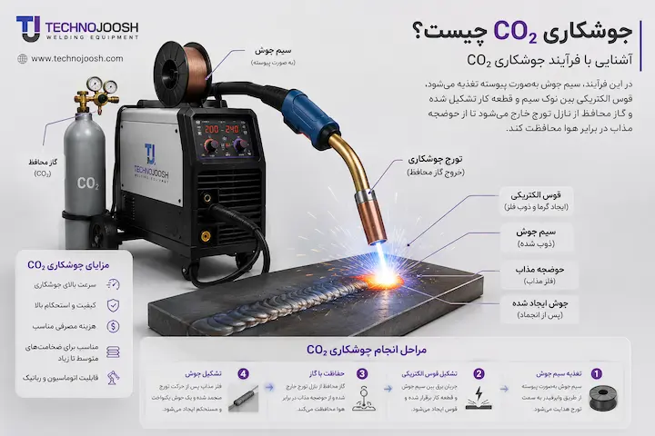 جوشکاری CO۲ چیست + مزایا و معایب بلاگ جوشکاری CO2 چگونه انجام میشود