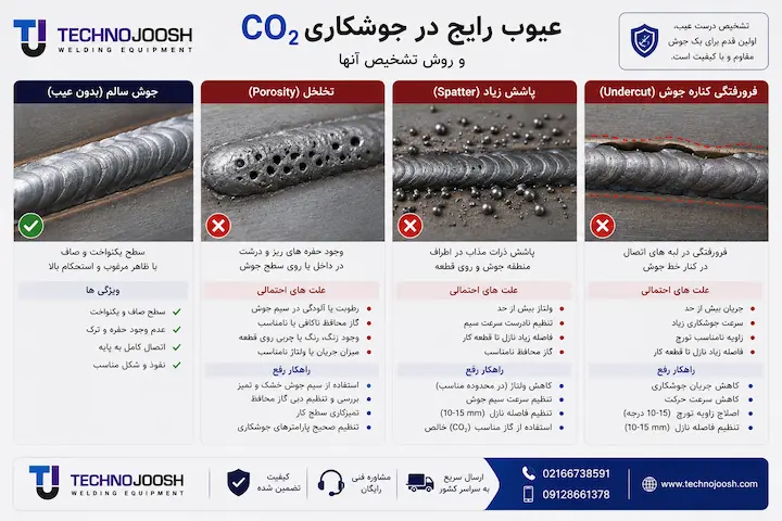 جوشکاری CO۲ چیست + مزایا و معایب بلاگ عیوب رایج در جوشکاری CO2 و روش تشخیص آنها