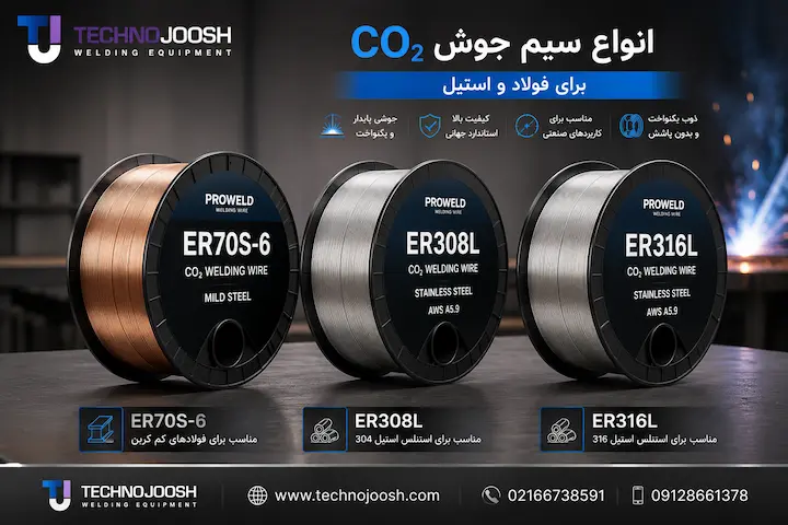 جوشکاری CO۲ چیست + مزایا و معایب بلاگ انواع سیم جوش CO2 برای فولاد و استیل